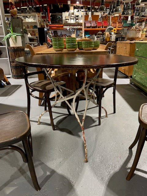 Round  Wooden Patio Table with Metal Legs  #5821. Byron