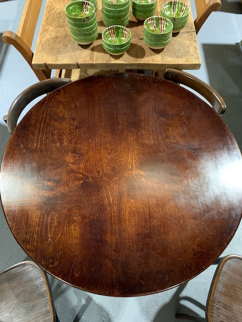 Round  Wooden Patio Table with Metal Legs  #5821. Byron