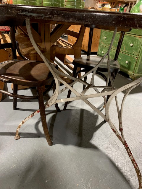 Round  Wooden Patio Table with Metal Legs  #5821. Byron