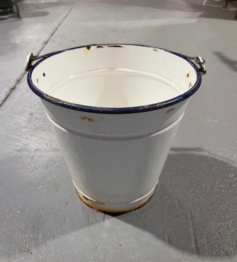 Vintage Hungarian  Enamel Water Bucket  #6101