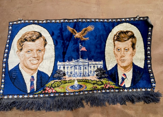Vintage European Tapestry - JF Kennedy  & J Carter  #7067