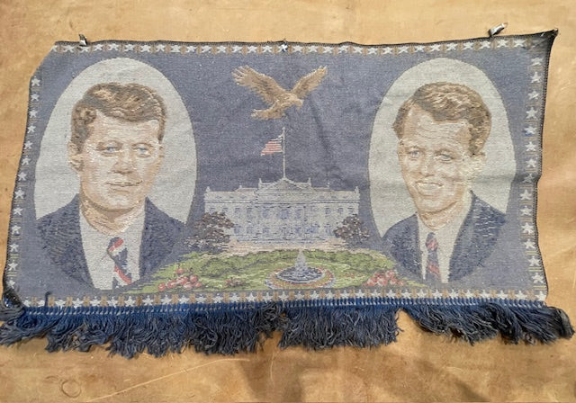 Vintage European Tapestry - JF Kennedy  & J Carter  #7067
