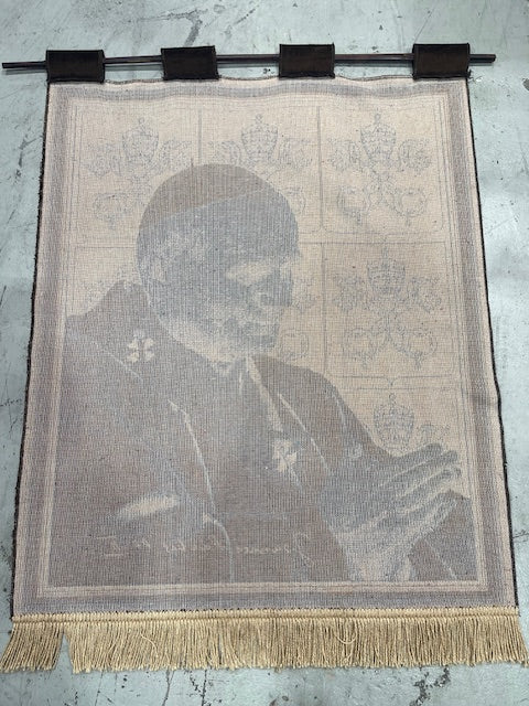 Vintage European Tapestry - Pope John Paul II  #7068