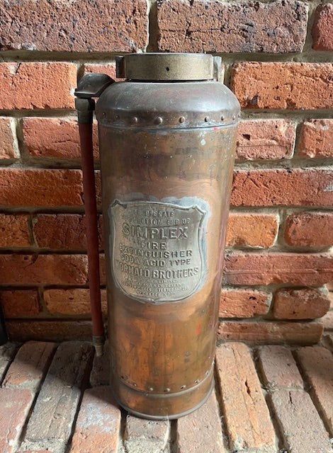 Vintage Copper Simplex Fire Extinguisher  #7072