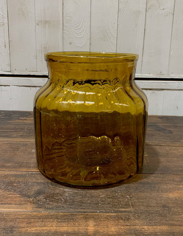 Vintage Romanian Amber  Glass Vase  #5605 Byron