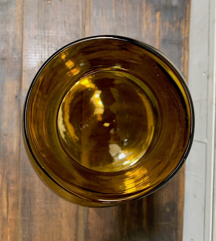 Vintage Romanian Amber Glass Vase  #5633  Byron