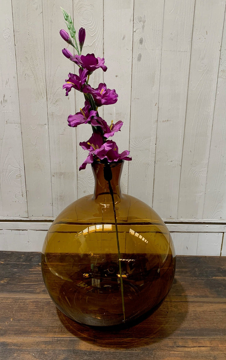 Vintage Romanian Amber Glass Vase  #5631  Byron