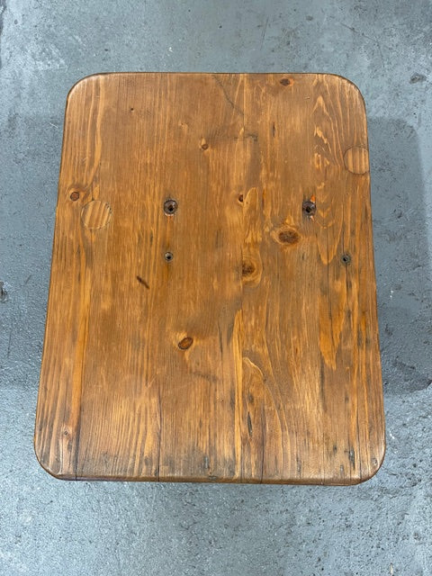 Vintage Metal DrinkCrate  Wooden Top Stool  # 6146