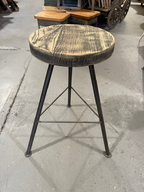 Metal stool with wood top hotsell