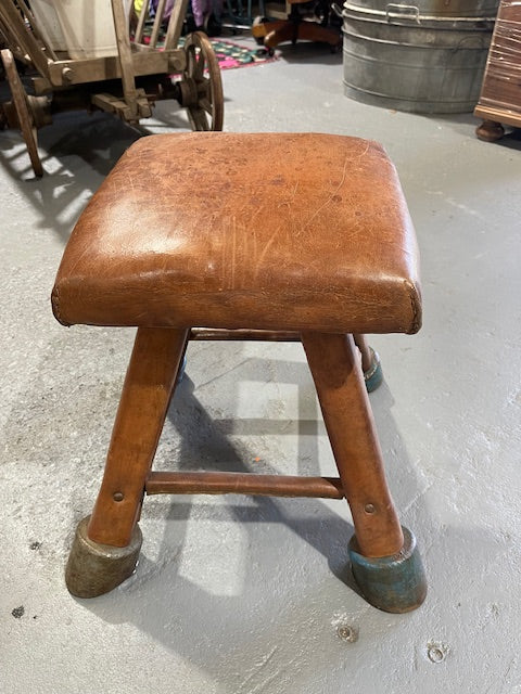 Vintage  Romanian Gym Leather Seat #6150