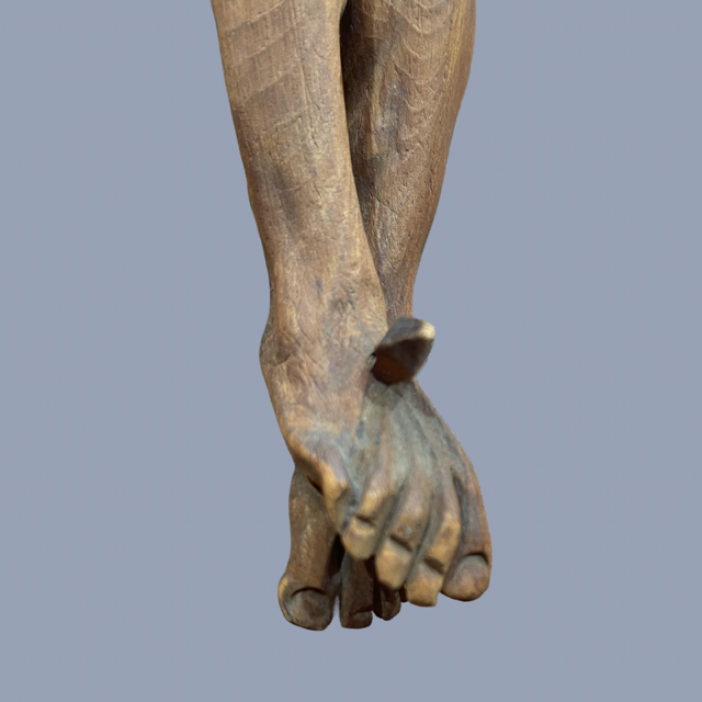 Vintage  Handcarved Wooden Jesus on Crucifix   #7084