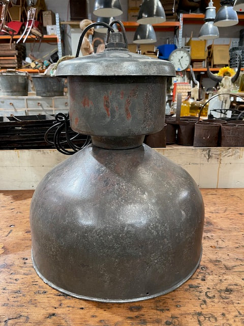Vintage Czech Galvanised   Warehouse  Light  #6163