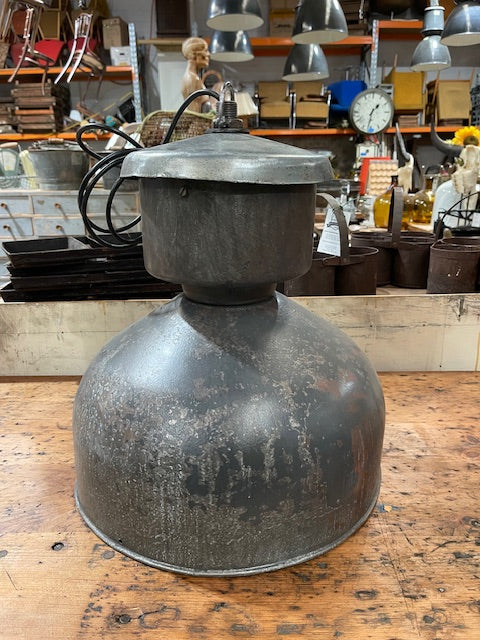 Vintage Czech Galvanised   Warehouse  Light  #6164