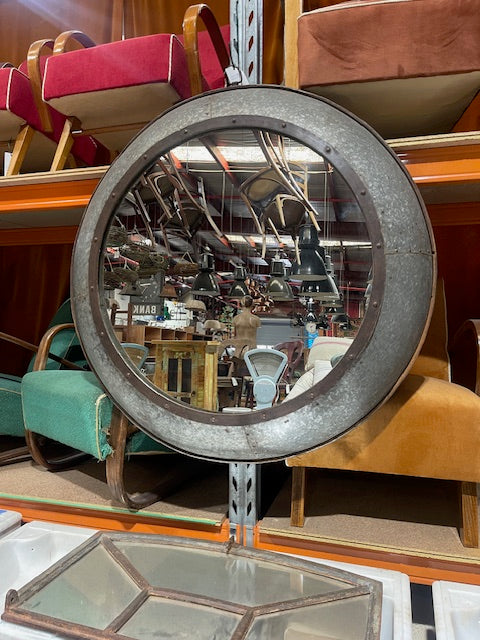 Vintage  Round Metal Mirror #6171