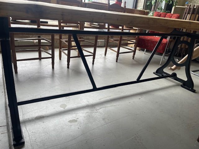 Wooden Top, Cast Iron Singer Base Table  #7088