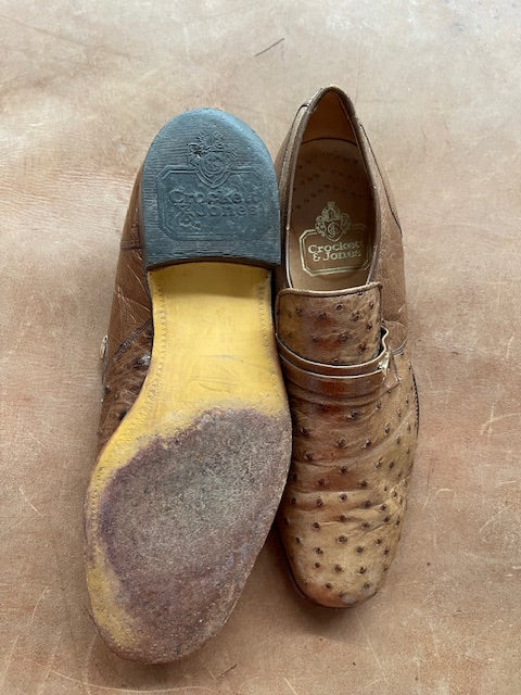Mens Vintage Crockett & Jones Ostrich Leather  Shoes  #V100