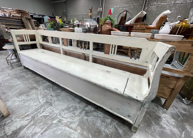 Vintage  Hungarian Box Bench Seat  #7124