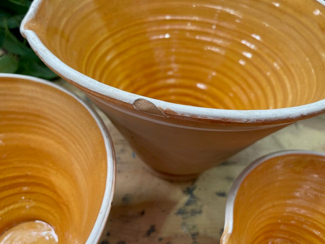 Hungarian Glazed Terracotta Baking Mixing  Bowls  #7126