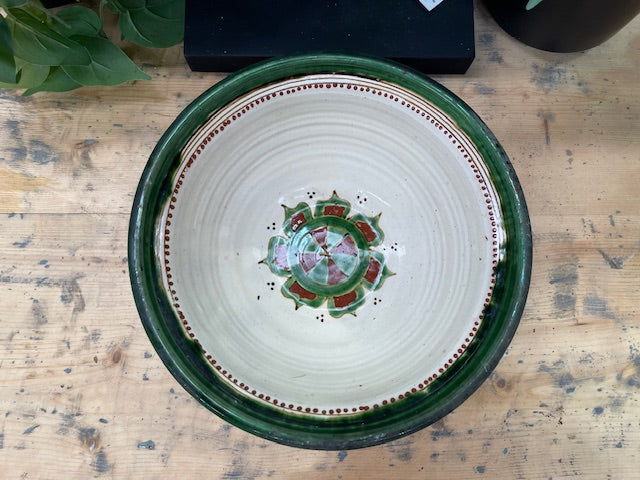 Vintage Hungarian   Glazed Ceramic Bowl  #7131