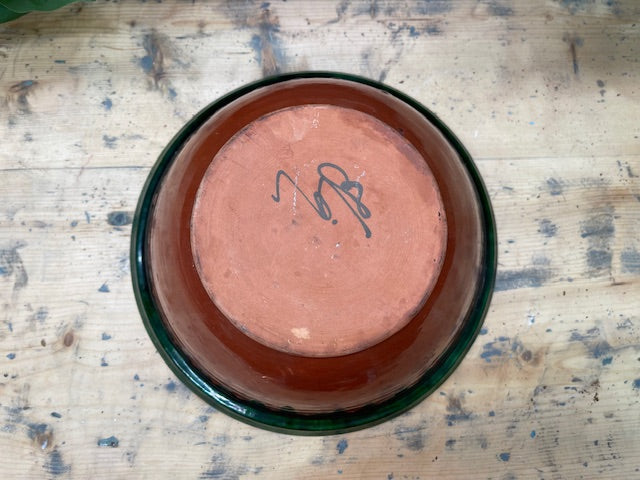 Vintage Hungarian   Glazed Ceramic Bowl  #7131