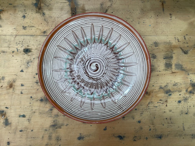 Vintage Romanian  Glazed Ceramic Plate  #7134