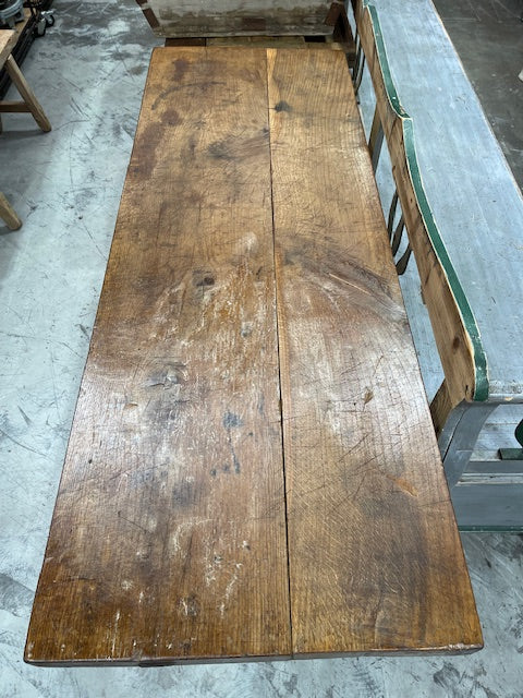 Wooden Top, Metal  Base Table  #7137