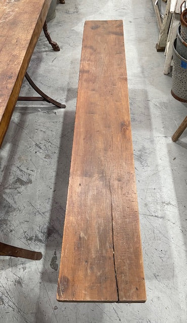 Vintage Wooden Top Metal Base Bench Seat  #7140