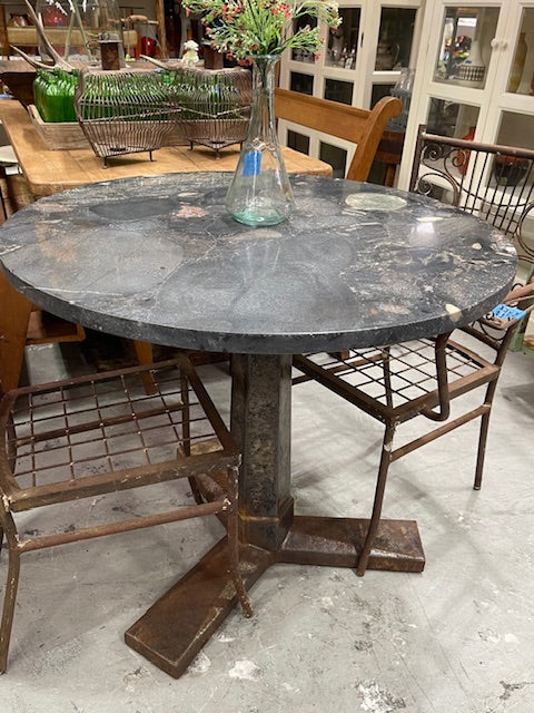 Norvigo Marble Top, Metal Base Table  #7141