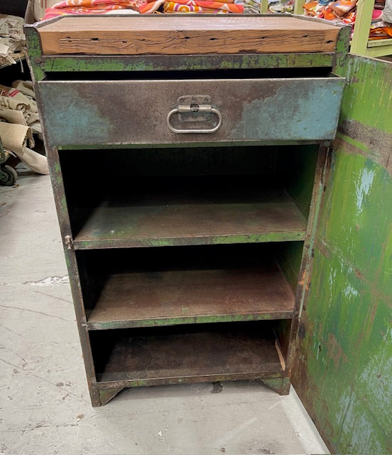 Vintage Eastern European Metal Army Cabinet #7142