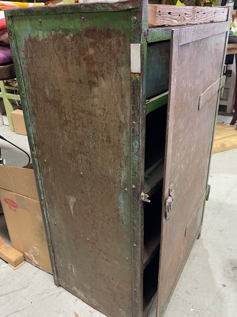 Vintage Eastern European Metal Army Cabinet #7142