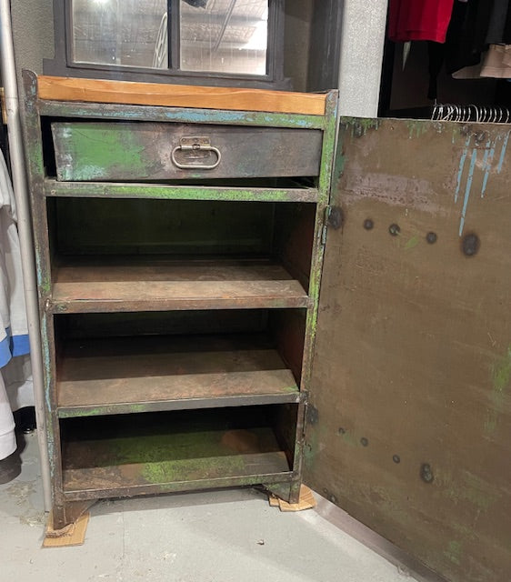 Vintage Eastern European Metal Army Cabinet #7143