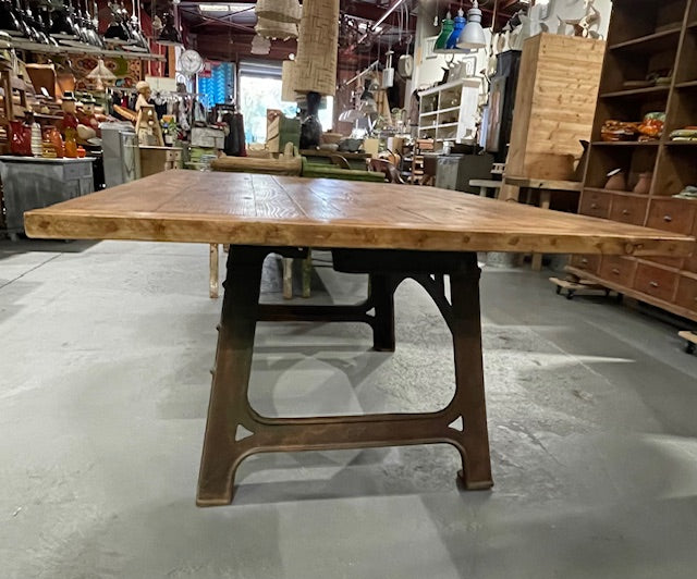 Wooden Top Cast- Iron Base  Kitchen Table  #6785