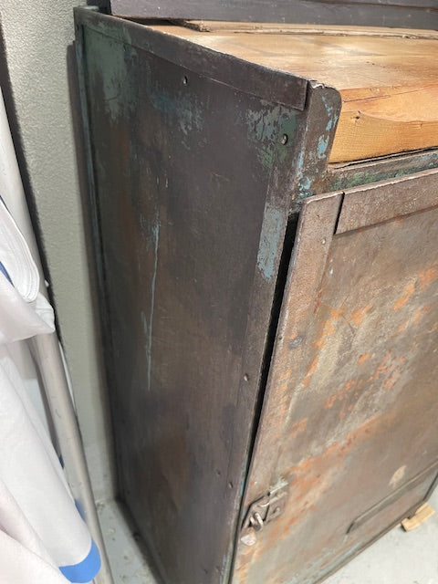 Vintage Eastern European Metal Army Cabinet #7143