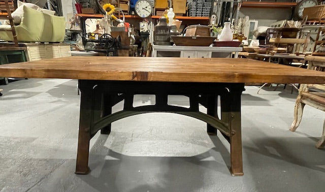 Wooden Top Cast- Iron Base  Kitchen Table  #6785