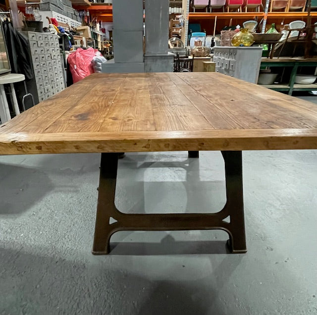 Wooden Top Cast- Iron Base  Kitchen Table  #6785