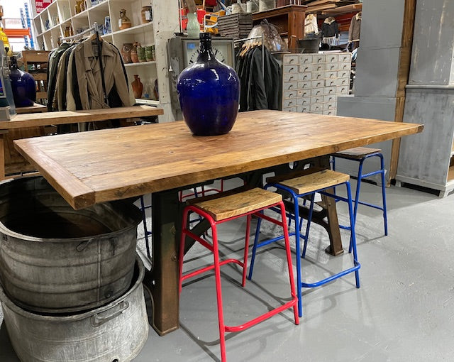 Wooden Top Cast- Iron Base  Kitchen Table  #6785