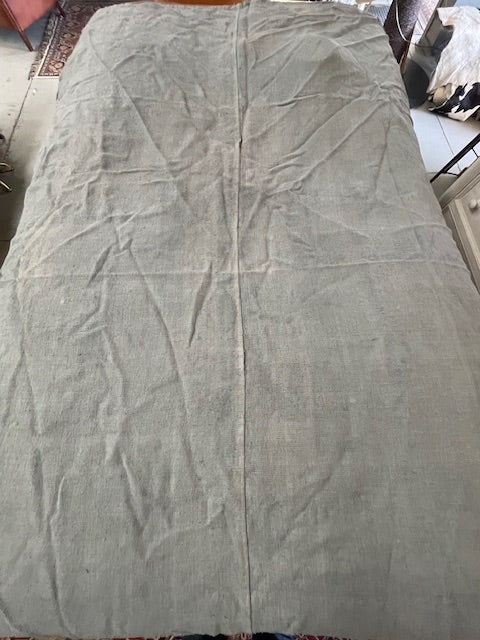 Steele Blue Dyed 1940s  Linen/Hemp Sheet    #7201  (Read Information About This Item)