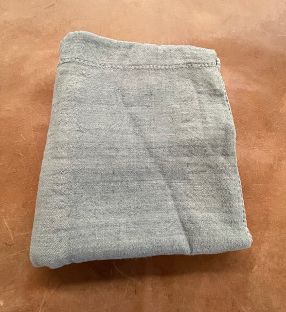 Steele Blue Dyed 1940s  Linen/Hemp Sheet    #7203  (Read Information About This Item)