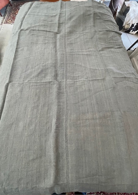 Steele Blue Dyed 1940s  Linen/Hemp Sheet    #7203  (Read Information About This Item)