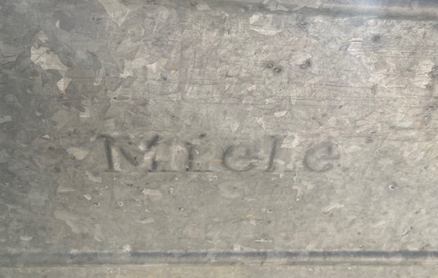 Vintage Miele  Galvanized Wash Tub with Stand  #7206