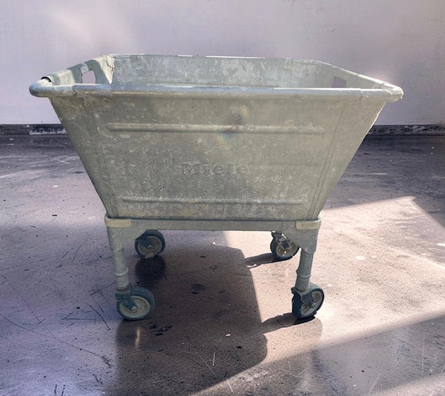 Vintage Miele  Galvanized Wash Tub with Stand  #7206