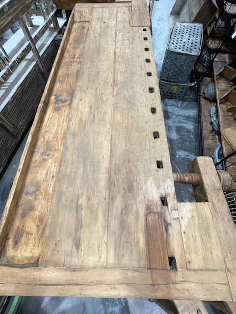 Vintage / Rustic European  Woodworking  Workbench #7218