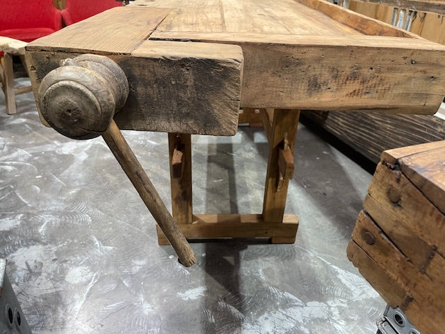 Vintage / Rustic European  Woodworking  Workbench #7218
