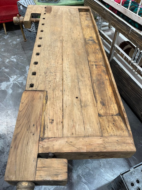Vintage / Rustic European  Woodworking  Workbench #7218