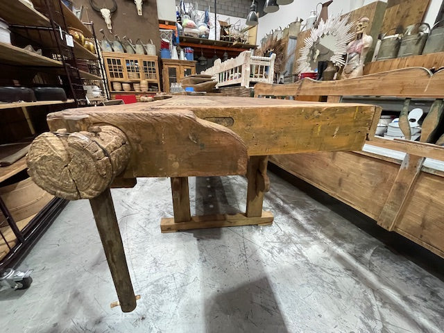 Vintage / Rustic European  Woodworking  Workbench #7219