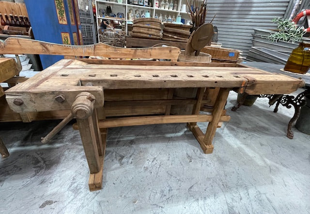 Vintage / Rustic European  Woodworking  Workbench #7220