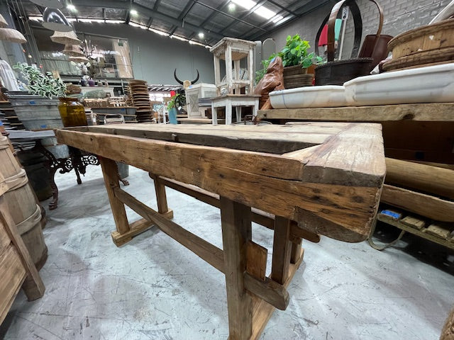 Vintage / Rustic European  Woodworking  Workbench #7220