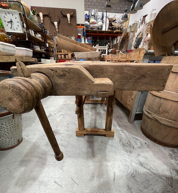 Vintage / Rustic European  Woodworking  Workbench #7220