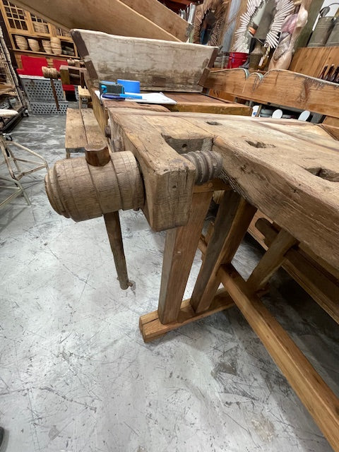 Vintage / Rustic European  Woodworking  Workbench #7220