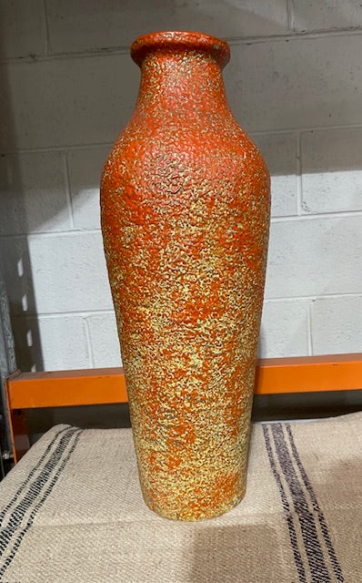 Vintage Hungarian Glazed Fat Lava  Vase   #6298